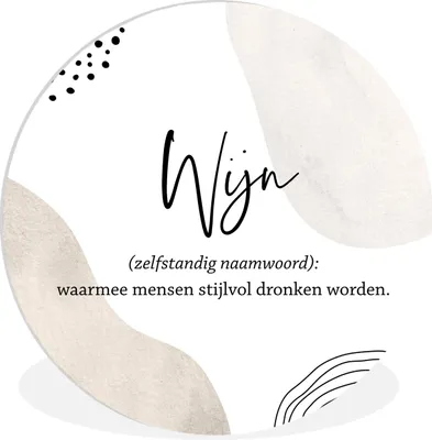 Produktbild von MuchoWow® Rundes Wandbild - Runde Bilder Zitate - Sprichwörter - Wein - Wein - Definition - Wörterbuch Ø 90 cm Kreis Wanddekoration Kunststoff - Wandkreis - Wandschmuck - Wand-Kreis - Wohnzimmer - Bild - Runde - Wanddeko - Dibond - Kunstdrucke