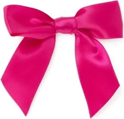Produktbild von Satin-Schleife Fuchsia Rosa 8 cm zum Aufkleben, 10 Stück