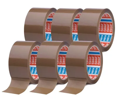 Productafbeelding van Tesa verpakkingstape, 66 meter x 50 mm, PVC, bruin, artikelnummer 04124