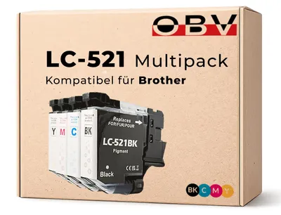 Produktbild von Brother LC-521 kompatible Druckerpatronen 4er Set - DCP-J1260w DCP-J1310dw DCP-J1360dw DCP-J1460dw