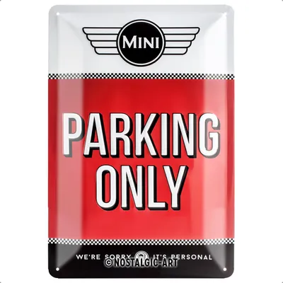 Retro-Blechschild Parking Only Red, 20x30 cm, Metall, Wanddeko