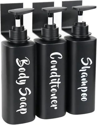 Produktbild von Famanu Seifenspender für Badezimmer und Küche - 500 ml - Handseifen- und Geschirrspülmitteldispenser in Schwarz