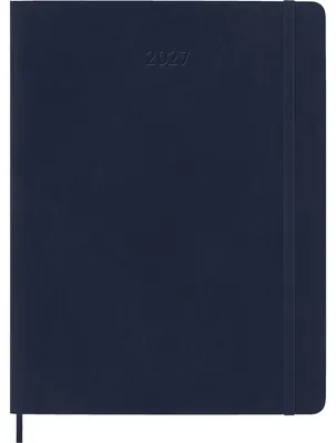 Zdjęcie produktu dla Kalendarz dzienny Moleskine na 12 miesięcy 2027, XL, 1 dzień = 1 strona, strona w linie po prawej stronie, miękka okładka, kolor szafirowy