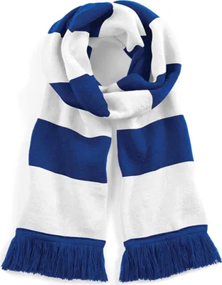 Immagine prodotto di Beechfield B479 | Sciarpa Varsity / Sciarpa invernale da uomo - Colore: Bright Royal/White - Taglia: Unica