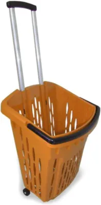 Produktbild von Famanu Winkeltrolley 40 Liter mit Rollen - Set von 3 Einkaufskörben