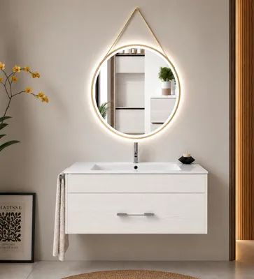 ORIGEN BATH FLORENCIA Badmöbel mit Waschbecken 70x45 cm, Nordisch Weiß