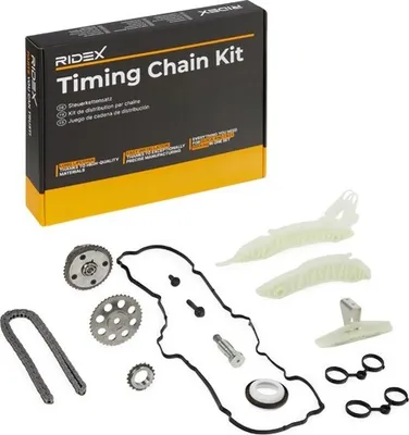 Produktbild von RIDEX 1389T0058 Steuerkettensatz Steuerkette für MINI Schrägheck (R56) passend für PEUGEOT 2008 Kombi (CU) 207 (WA, WC) 207 CC (WD) 208 I Schrägheck