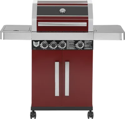 Produktbild von Gasgrill BBQ CHIEF 6.0-3 Edelstahl Brenner, Seitenbrenner, 10,5 kW, Gusseisen Grillrost, Deckel, Thermometer, Rollen - Grill, Grillwagen, Grillstation