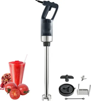 Produktbild von Stabmixer Elektrisch 750 W - Hochleistungs Pürierstab mit Einstellbaren Drehzahlen - Edelstahl Mehrzweckmixer 855 mm - Abnehmbarer Rührstab - Inkl. Wandhaken und Ersatzklingenkopf