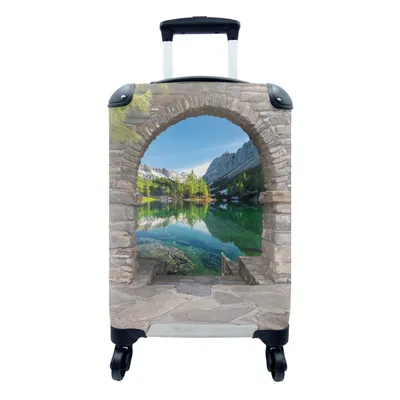 Produktbild von MuchoWow® Koffer Handgepäck Trolley Rollkoffer Kleine Reisekoffer mit 4 Rollen - Aussicht - Berg - Landschaft - Wasser - Cabin Size < 55x40x23 cm & 55x40x20 cm - Fotokoffer - Kabinenkoffer - Boardgepäck - Reise-Box - Reisekoffer - Reisegepäck - Koffer mit Bild - Trolley für Kinder