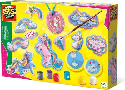 Produktbild von SES Creative 01359 Gips Gießen Einhörner Bastelset für Kinder, Guss-/Mal-Set für Kinder, 5 Jahr(e), Mehrfarbig