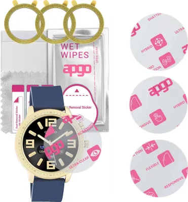Produktbild von apgo 3 Stück Schutzglas, klar, kompatibel mit Oozoo Q00321 45mm Smartwatch, Hybrid 8H, Ersatz für Hartglas, Displayschutzglas, Bildschirmschutz, Displayschutz, kratzfest