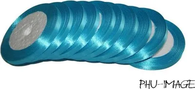 Produktbild von Satinband, türkis, 6 mm x 25 m