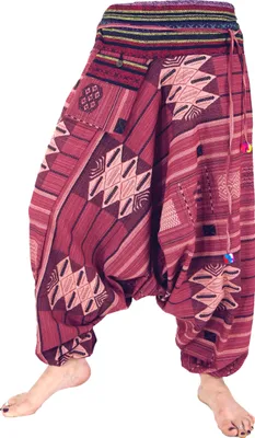Produktbild von Haremshose mit Ikatmuster, Kordelband - Beere, Damen, Rot, Baumwolle, Hosen