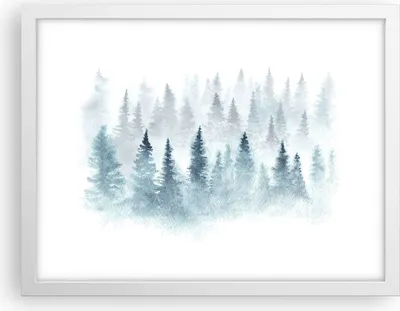 Produktbild von Gerahmtes Poster - Weißer Rahmen - Bäume Wald Natur - 40x30 cm - Wand Bild - Wanddeko - Wandbilder - Kunstposter - Wandposter - Bilderrahmen - Bilder - Kunstdruck - Wandbild - P2WAA40x30-3981