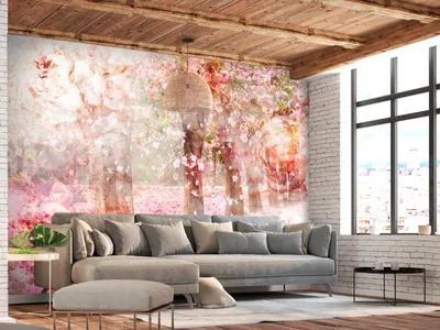 Produktbild von Vlies Fototapete Park 400x280 cm Tapeten Wandtapete XXL Blumen Bäume Allee Magnolie 3D Effekt b-C-0820-a-a