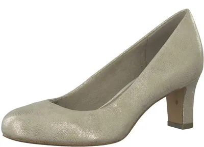 Produktbild von Jana Damen Pumps Elegant Kleiner Absatz Weite H Mehrweite, Gold (Gold Met Str 1)