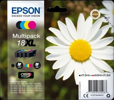 Produktbild von Tintenpatrone Original Epson T1816XL schwarz/cyan/magenta/gelb Packung mit 8 Stück