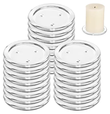 Produktbild von 24 Stück Glasuntersetzer rund 10 cm - Transparente Kerzenhalter