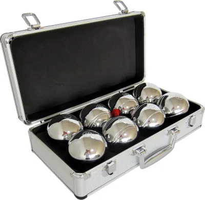 Obrázok produktu pre Petanque sada MASTER 8 chrómovaných gulí F.I.P.J.P. v hliníkovom kufri