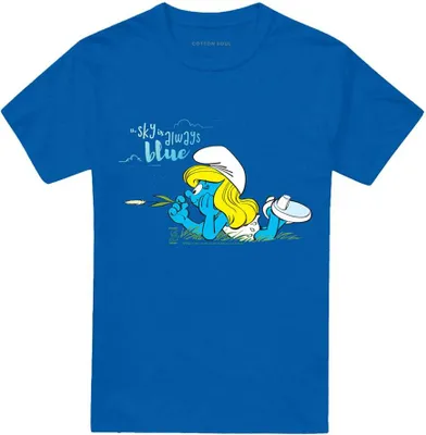Imagen del producto de Camiseta uni para hombre/mujer, "Los Pitufos" - "El cielo siempre es azul", modelo TV20908 (talla S), color azul rey