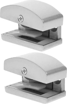 Produktbild von Verstellbare Schiebetürführung 2 Stück - Aluminiumstopper für Scheunentore - Bodenschiene für Glasschiebetüren