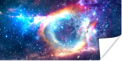 Produktbild von MuchoWow® Poster Sterne - Weltraum - Regenbogen 40x20 cm - Poster für die Wand - Poster Schlafzimmer