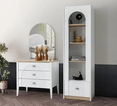 Image de Commode élégante Ensemble de bibliothèques Design moderne blanc Meubles élégants pour la maison