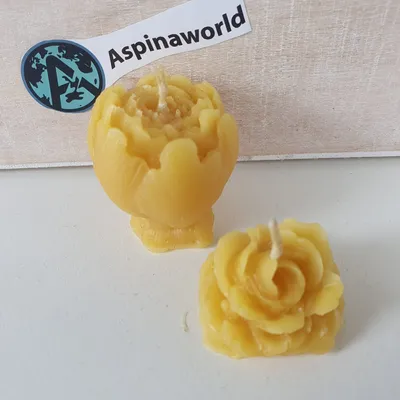 Immagine prodotto di Candela in cera d'api piccole rose Set di 2 candele 3 cm