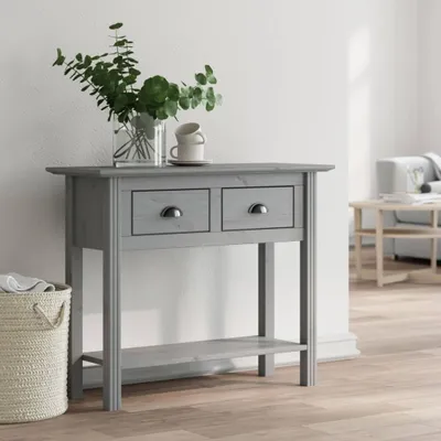 Obrázek produktu pro The Living Store Konzolový stolek BODO Grey 90x34,5x73 cm borovicový masiv