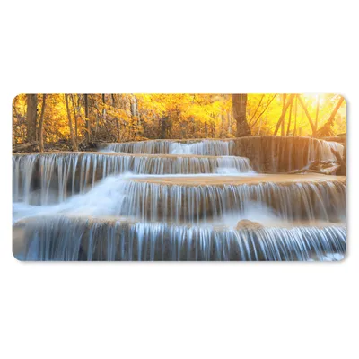 Produktbild von MuchoWow® Schreibtischunterlage Wasserfall - Natur - Bäume - Herbst - Landschaft 80x40 cm - XXL Mauspad - Gaming Mauspad