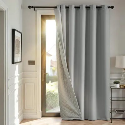 Obrázok produktu pre Solidchoice – Termoizolačné závesy – Ochrana pred chladom, 260 x 200 cm – Čierne, zatemňovacie, s okami