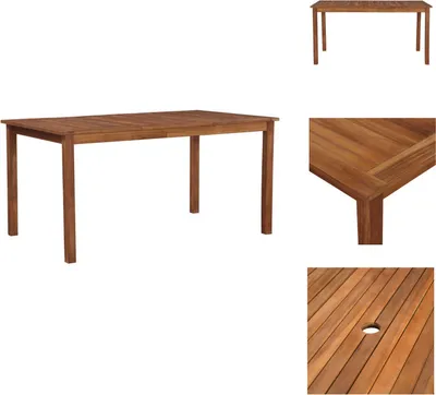 Immagine prodotto di vidaXL Tavolo da giardino 150x90x74 cm in legno massiccio di acacia - Tavoli da giardino