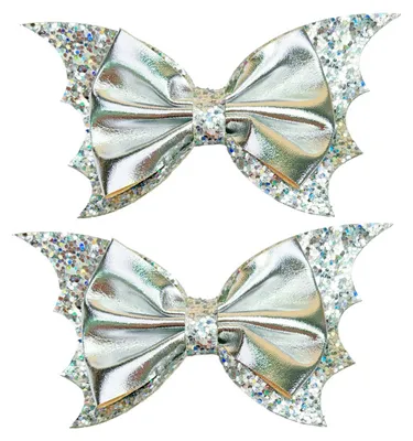 Produktbild von 2/6 Stück Halloween-Haarspangen mit Fledermausflügel-Design, glänzende Haarnadeln für Damen und Mädchen, Cosplay-Kostüm-Haaraccessoires