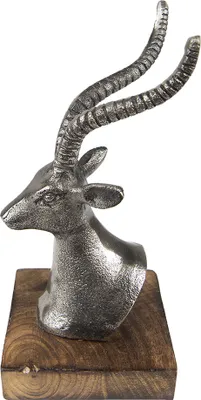 Produktbild von Clayre & Eef Figur Hirsch 18 cm Silberfarbig Aluminium