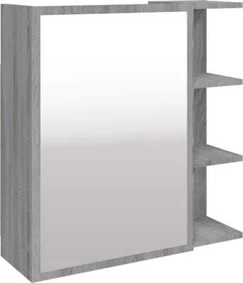 Zdjęcie produktu dla vidaXL Szafka łazienkowa z lustrem Szara Sonoma 62,5x20,5x64 cm Materiał drewnopochodny