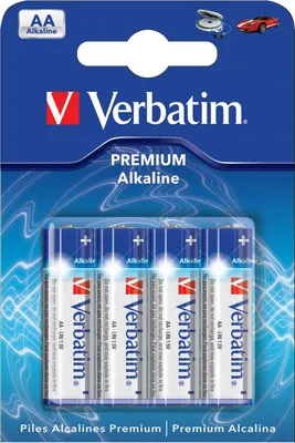 Obrázok produktu pre Verbatim 49921, Batéria na jedno použitie, AA, Alkalický, 1,5 V, 4 kusov, Viacfarebný