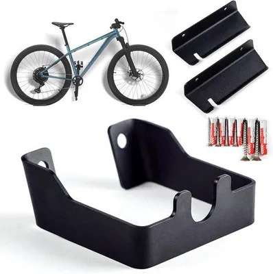 Productafbeelding van Fietsenhouder voor aan de muur, met pedaalophanging en muurbeveiliging - geschikt voor e-bikes en racefietsen