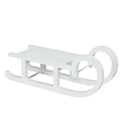 Immagine prodotto di Slitta decorativa in legno piccola bianca - 30 cm x 10 cm - Slitta in legno per bricolage e decorazioni - Decorazioni natalizie Slitta in miniatura Avvento Inverno Natale Decorazioni da tavola