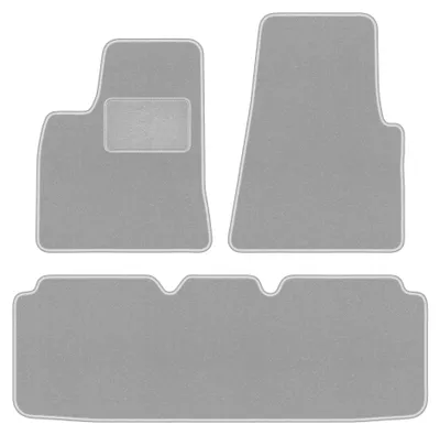 Image de Tapis de sol en moquette pour Tesla S I 2012-2016 (berline) – jeu 4 pièces, gris, sur mesure – Wielganizator OSLO