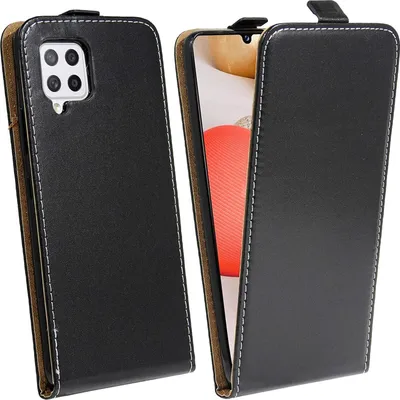 Produktbild von Flip Case für Samsung Galaxy A42 5G Handy Tasche vertikal aufklappbar Schutzhülle Klapp Hülle Schwarz