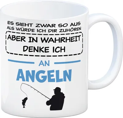 Produktbild von In Wahrheit denke ich an Angeln Kaffeebecher