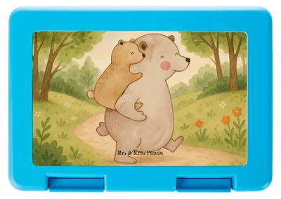 Produktbild von Mr. & Mrs. Panda Bentobox Papa Bär Design - Weiß - Geschenk, Bento Box, Papi, Lebensmittel Aufbewahrungsbox, Vorratsdose, Meal Prep, Vatertag, Muttertag, Brot