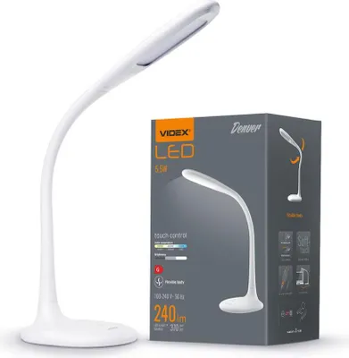 Zdjęcie produktu dla Lampa biurkowa LED 5,5 W z funkcją ściemniania i elastyczną zmianą koloru na biały Videx
