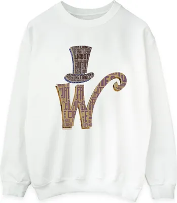 Produktbild von Willy Wonka - "W Logo Hat" Sweatshirt für Herren BI50539 (M) (Weiß)