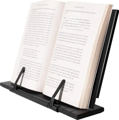 Produktbild von H&S Metall Buchhalter - Verstellbare Buch Halterung Buchstnder Kochbuchhalter Notenstnder fr Tisch - Lesestnder Kochbuchstnder faltbar - Book