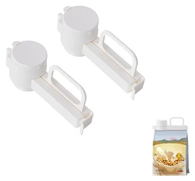 2er-Pack Verschlussclips mit Ausgießer, 17 cm, Kunststoff, weiß