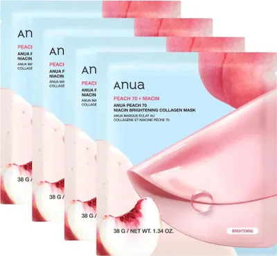 Image de Masque éclaircissant au collagène Anua Peach 70 Nacin 38 g