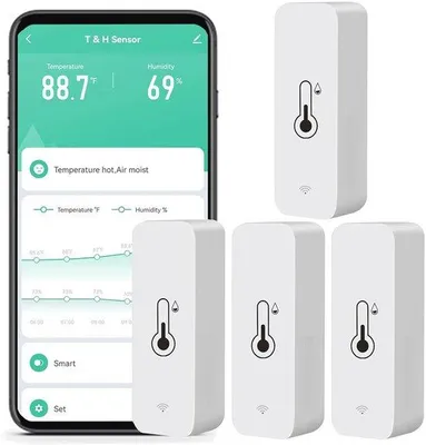 Image de Capteur intelligent d'humidité et de température connecté au Wi-Fi