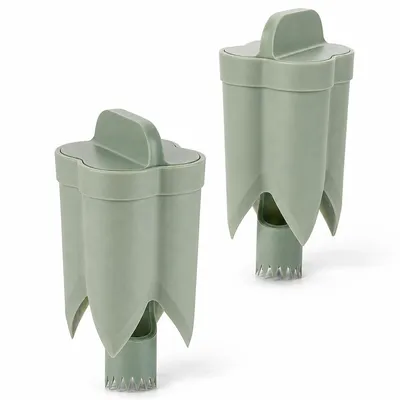 Produktbild von 2er Set Paprika Entkerner, Paprikastielentferner, Gemüseentkerner, für Paprika, Chili, Zucchini, Gurke, Apfel, Birne, BPA-freier ABS, Grün